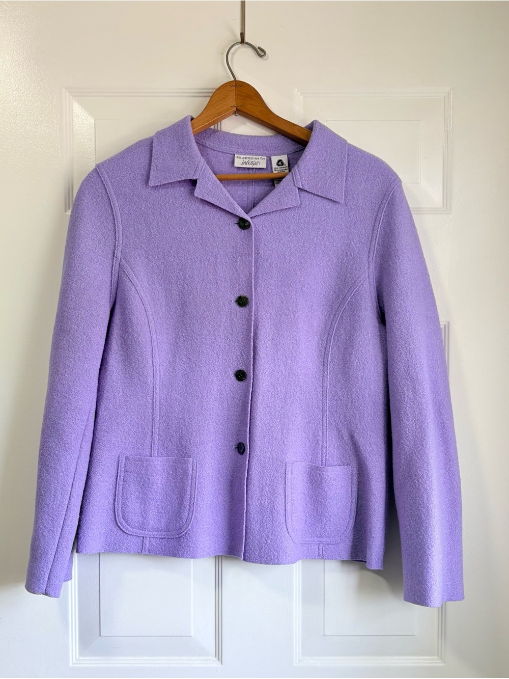 Lord & Taylor Lavender Button-Up Wool Jacket Size 12
